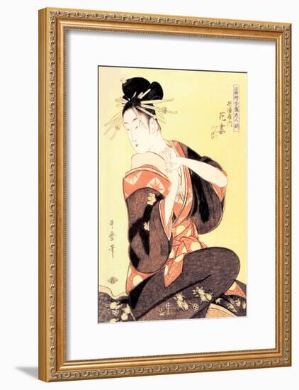 Reigning Beauty: Hanozuma-Kitagawa Utamaro-Framed Art Print