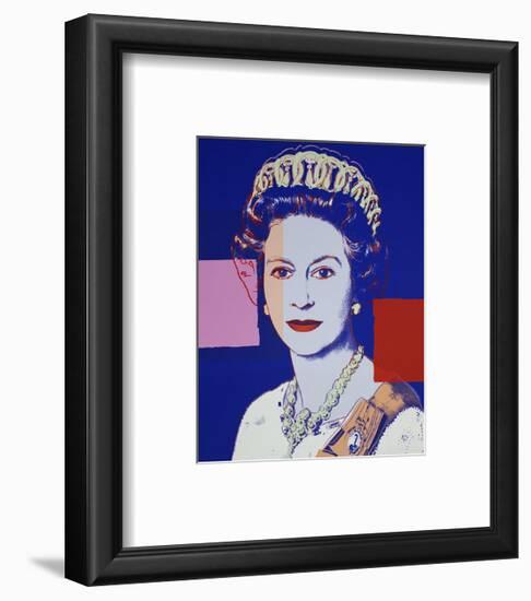 Reigning Queens: Queen Elizabeth II of the United Kingdom, 1985 (blue)-Andy Warhol-Framed Art Print