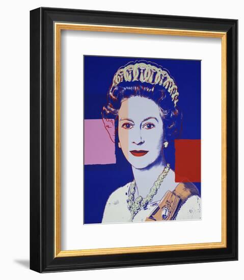 Reigning Queens: Queen Elizabeth II of the United Kingdom, 1985 (blue)-Andy Warhol-Framed Art Print