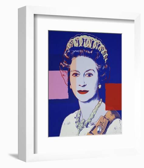 Reigning Queens: Queen Elizabeth II of the United Kingdom, 1985 (blue)-Andy Warhol-Framed Art Print