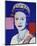 Reigning Queens: Queen Elizabeth II of the United Kingdom, 1985 (blue)-Andy Warhol-Mounted Art Print