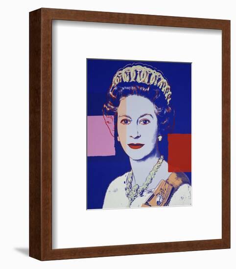 Reigning Queens: Queen Elizabeth II of the United Kingdom, 1985 (blue)-Andy Warhol-Framed Art Print