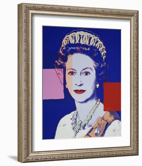 Reigning Queens: Queen Elizabeth II of the United Kingdom, 1985 (blue)-Andy Warhol-Framed Giclee Print