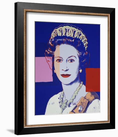 Reigning Queens: Queen Elizabeth II of the United Kingdom, 1985 (blue)-Andy Warhol-Framed Giclee Print