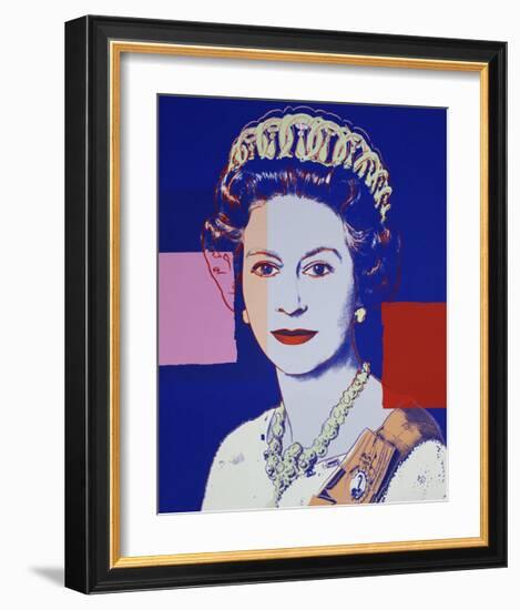 Reigning Queens: Queen Elizabeth II of the United Kingdom, 1985 (blue)-Andy Warhol-Framed Giclee Print