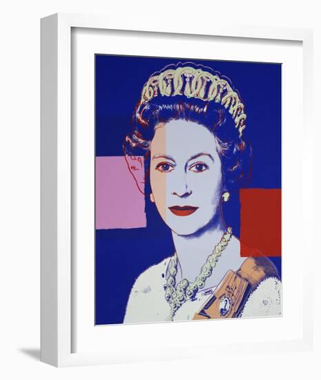 Reigning Queens: Queen Elizabeth II of the United Kingdom, 1985 (blue)-Andy Warhol-Framed Giclee Print