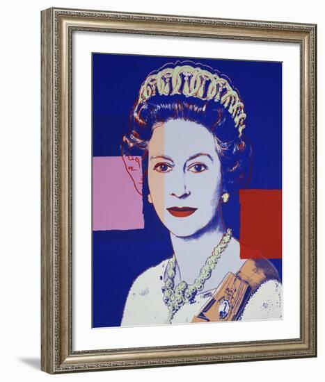 Reigning Queens: Queen Elizabeth II of the United Kingdom, 1985 (blue)-Andy Warhol-Framed Giclee Print