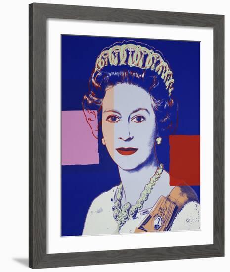 Reigning Queens: Queen Elizabeth II of the United Kingdom, 1985 (blue)-Andy Warhol-Framed Giclee Print