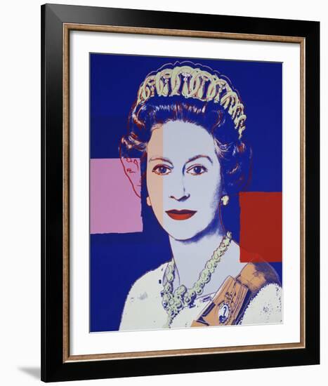 Reigning Queens: Queen Elizabeth II of the United Kingdom, 1985 (blue)-Andy Warhol-Framed Giclee Print