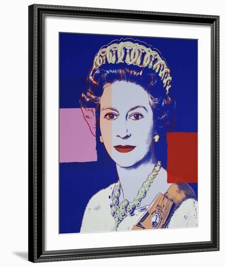 Reigning Queens: Queen Elizabeth II of the United Kingdom, 1985 (blue)-Andy Warhol-Framed Giclee Print