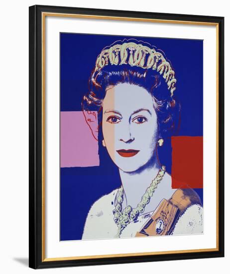 Reigning Queens: Queen Elizabeth II of the United Kingdom, 1985 (blue)-Andy Warhol-Framed Giclee Print