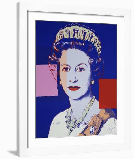 Reigning Queens: Queen Elizabeth II of the United Kingdom, 1985 (blue)-Andy Warhol-Framed Giclee Print