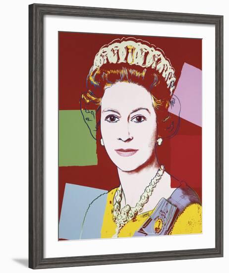 Reigning Queens: Queen Elizabeth II of the United Kingdom, 1985 (dark outline)-Andy Warhol-Framed Art Print