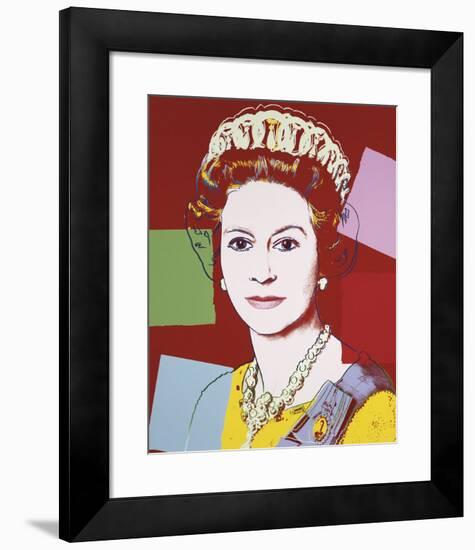 Reigning Queens: Queen Elizabeth II of the United Kingdom, 1985 (dark outline)-Andy Warhol-Framed Art Print