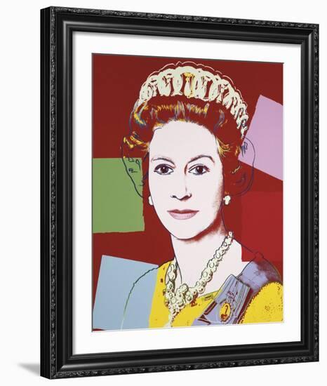 Reigning Queens: Queen Elizabeth II of the United Kingdom, 1985 (dark outline)-Andy Warhol-Framed Art Print