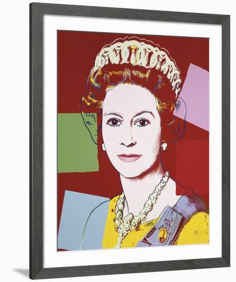 Reigning Queens: Queen Elizabeth II of the United Kingdom, 1985 (dark outline)-Andy Warhol-Framed Art Print