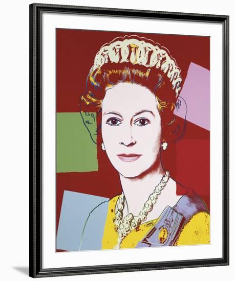 Reigning Queens: Queen Elizabeth II of the United Kingdom, 1985 (dark outline)-Andy Warhol-Framed Art Print