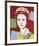 Reigning Queens: Queen Elizabeth II of the United Kingdom, 1985 (dark outline)-Andy Warhol-Framed Art Print