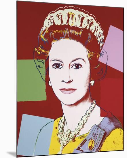 Reigning Queens: Queen Elizabeth II of the United Kingdom, 1985 (dark outline)-Andy Warhol-Mounted Art Print