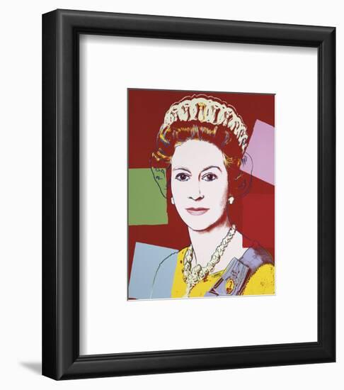 Reigning Queens: Queen Elizabeth II of the United Kingdom, 1985 (dark outline)-Andy Warhol-Framed Art Print