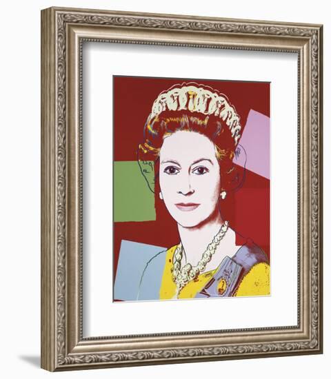 Reigning Queens: Queen Elizabeth II of the United Kingdom, 1985 (dark outline)-Andy Warhol-Framed Art Print