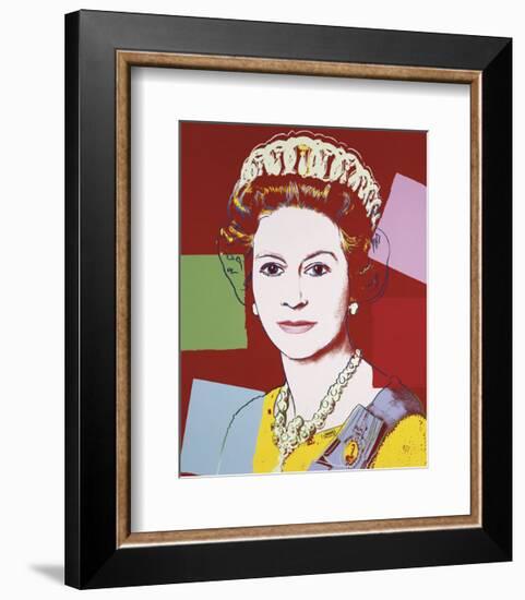 Reigning Queens: Queen Elizabeth II of the United Kingdom, 1985 (dark outline)-Andy Warhol-Framed Art Print