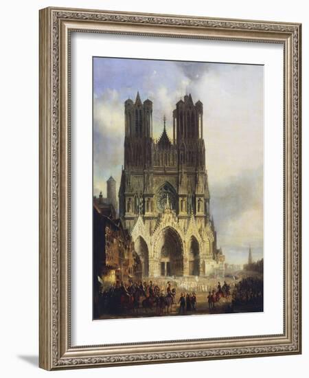 Reims Cathedral, Painting by David Roberts (1796-1864)-David Roberts-Framed Giclee Print