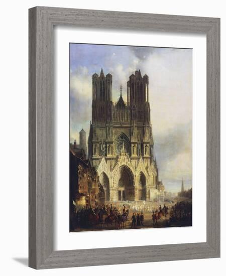 Reims Cathedral, Painting by David Roberts (1796-1864)-David Roberts-Framed Giclee Print