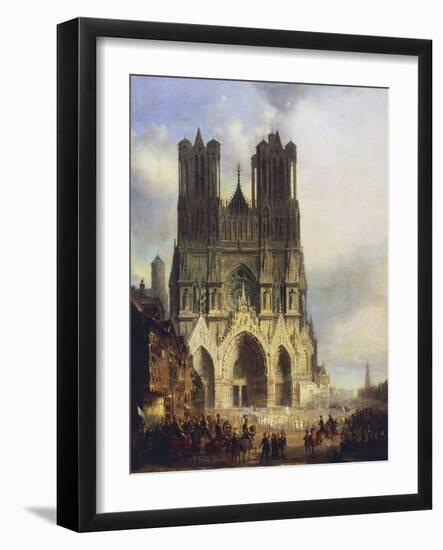 Reims Cathedral, Painting by David Roberts (1796-1864)-David Roberts-Framed Giclee Print