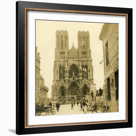 Reims Cathedral, Reims, northern France, c1914-c1918-Unknown-Framed Photographic Print