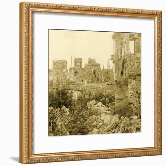 Reims Cathedral, Reims, northern France, c1914-c1918-Unknown-Framed Photographic Print