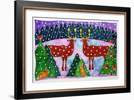 Reindeer and Rabbits-Cathy Baxter-Framed Giclee Print