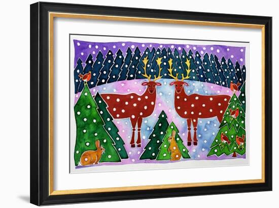 Reindeer and Rabbits-Cathy Baxter-Framed Giclee Print