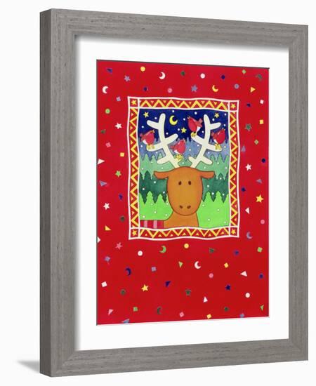 Reindeer and Robins-Cathy Baxter-Framed Giclee Print