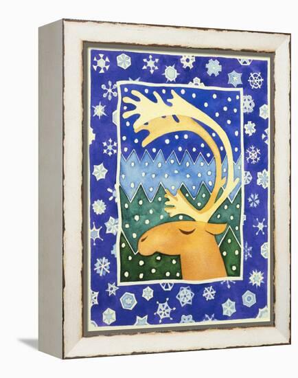 Reindeer and Snowflakes-Cathy Baxter-Framed Premier Image Canvas