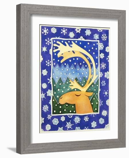 Reindeer and Snowflakes-Cathy Baxter-Framed Giclee Print