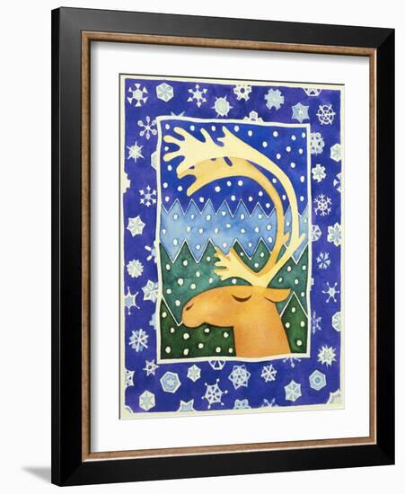 Reindeer and Snowflakes-Cathy Baxter-Framed Giclee Print