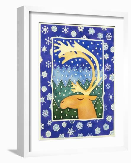 Reindeer and Snowflakes-Cathy Baxter-Framed Giclee Print