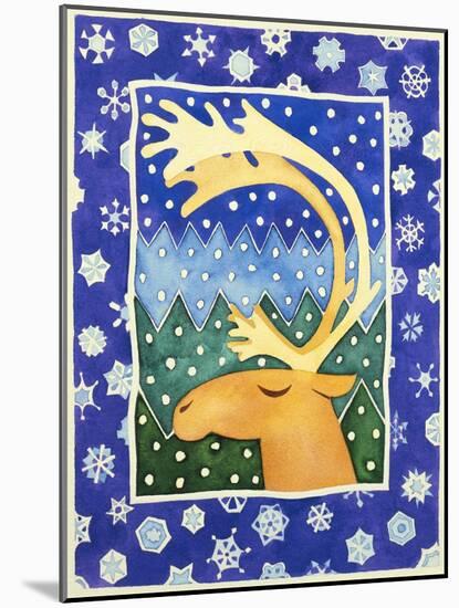 Reindeer and Snowflakes-Cathy Baxter-Mounted Giclee Print