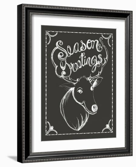 Reindeer in Chalk-Ali Lynne-Framed Giclee Print