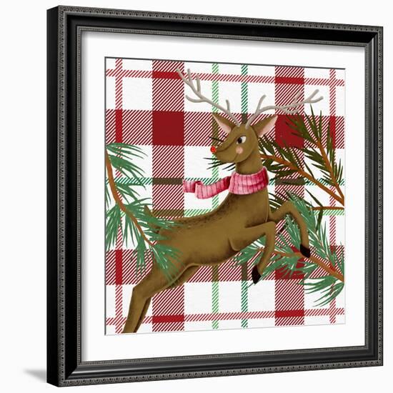 Reindeer Plaid 2-Kim Allen-Framed Art Print