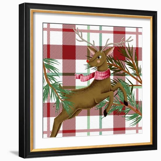 Reindeer Plaid 2-Kim Allen-Framed Art Print