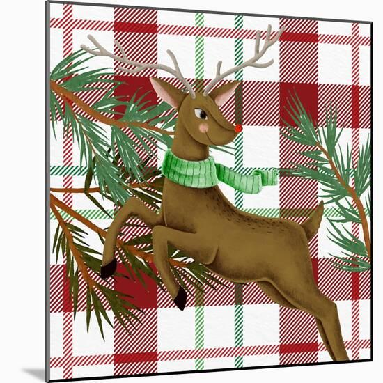 Reindeer Plaid-Kim Allen-Mounted Art Print