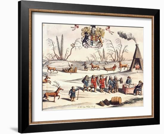 Reindeer Shepherds, Lapland-Joan Blaeu-Framed Giclee Print