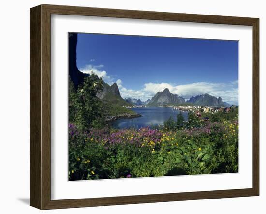 Reine Lofoten in Summer, Nominated Norway's Most Beautiful Village, Lofoten Islands, Norway-Dominic Harcourt-webster-Framed Photographic Print