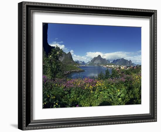 Reine Lofoten in Summer, Nominated Norway's Most Beautiful Village, Lofoten Islands, Norway-Dominic Harcourt-webster-Framed Photographic Print