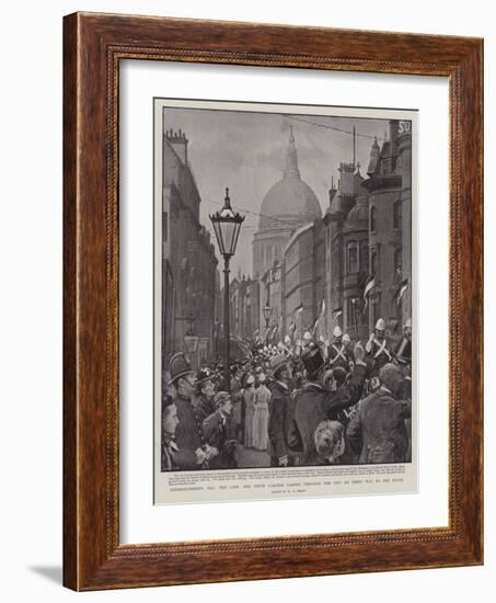 Reinforcements for the Cape, the Ninth Lancers Passing Through the City on their Way to the Docks-Henry Marriott Paget-Framed Giclee Print