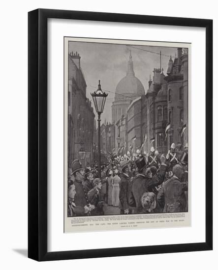 Reinforcements for the Cape, the Ninth Lancers Passing Through the City on their Way to the Docks-Henry Marriott Paget-Framed Giclee Print