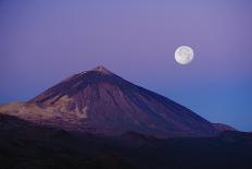 Full Moon over Teide Volcano at Sunrise, Teide Np, Tenerife, Canary Islands, Spain, December 2008-Relanzón-Photographic Print