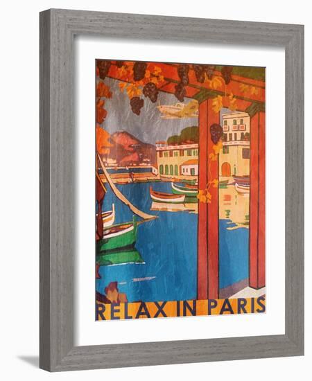 Relax In Paris-Jace Grey-Framed Art Print